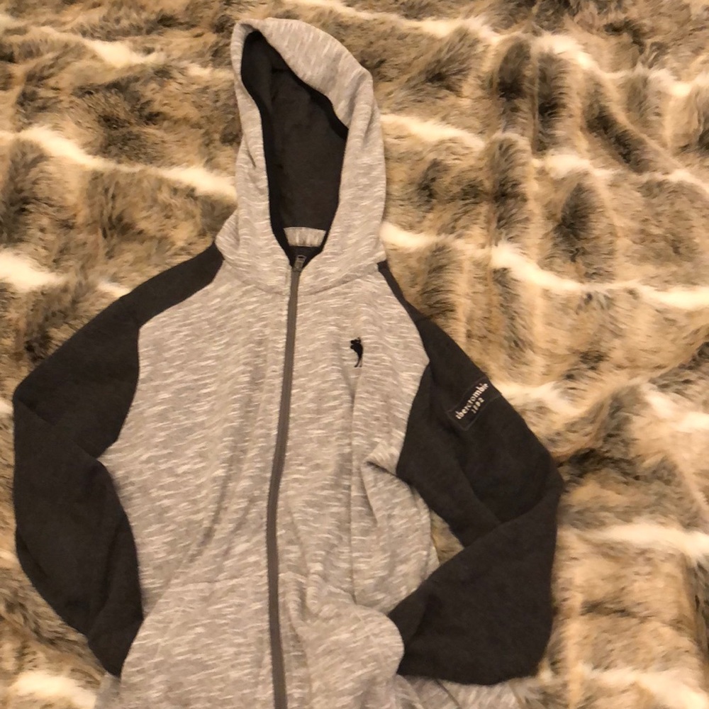 Abercrombie kids boys grey and black hoodie